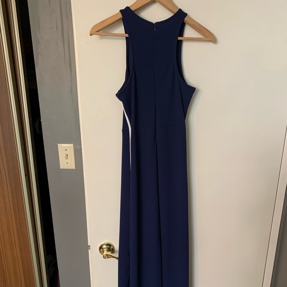 Navy blue with white stripe wide leg romper - Picture 10 of 11